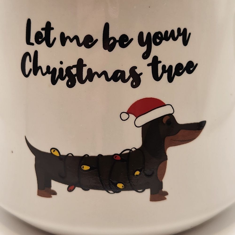COCO & LOLA Christmas DACHSHUND Dog w/Lights Stoneware Replacement MUG‎